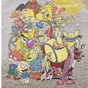 Vintage Nickelodeon Characters Hooded Sweatshirt Women's Large Rugrats Y2K